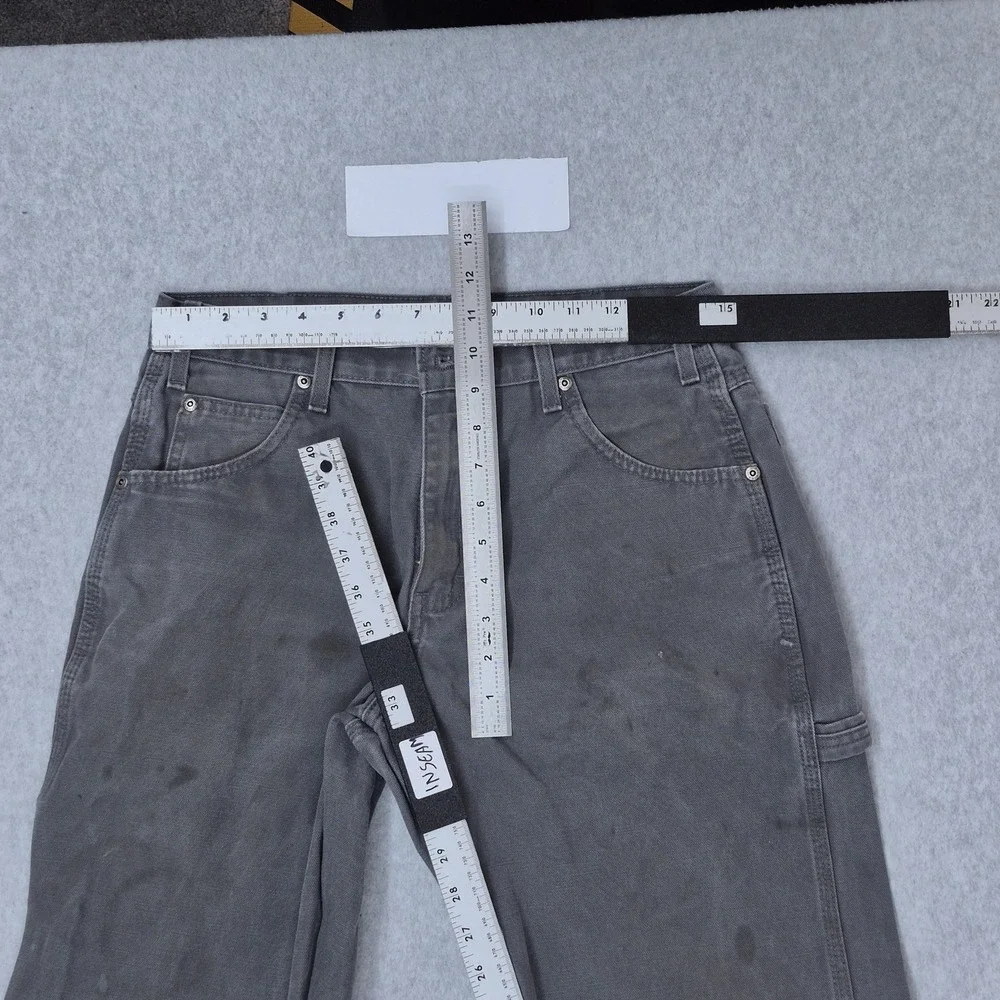 Dickies Men Pants Gray 30x32 Y2K Carpenter Canvas 33